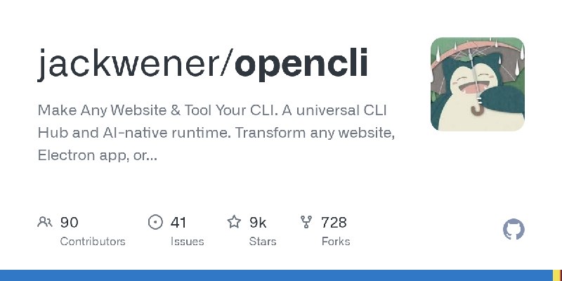 GitHub - jackwener/opencli: Make Any Website & Tool Your CLI. A universal CLI Hub and AI-native runtime. Transform any website…