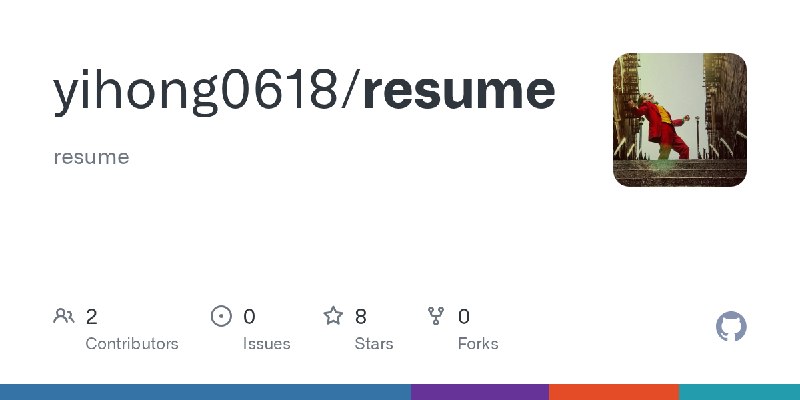 GitHub - yihong0618/resume: resume