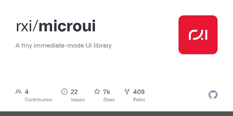 GitHub - rxi/microui: A tiny immediate-mode UI library