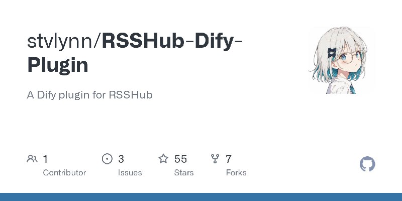 GitHub - stvlynn/RSSHub-Dify-Plugin: A Dify plugin for RSSHub