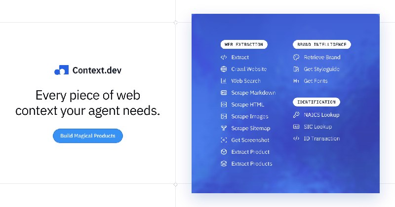 Context.dev: Web Scraping & Crawl API for AI Agents