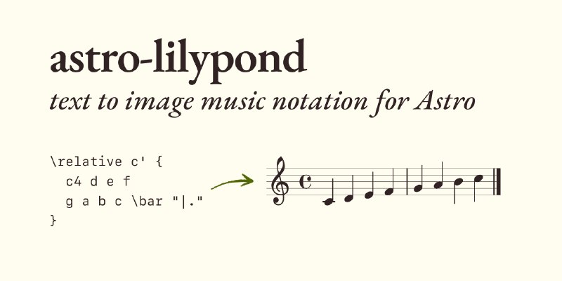 GitHub - kydecker/astro-lilypond: An Astro integration for rendering LilyPond music notation.