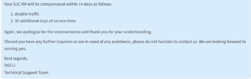 DMIT赔了两倍流量+额外一个月使用，还算诚意