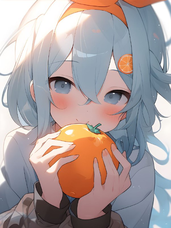 帮橘子妈妈画了张新头像，橘子妈妈很喜欢🥰用橘子自己做的oc炼了3轮，后期使用photoshop修改和使用realesgan放大（不是画师画的那张炼的）