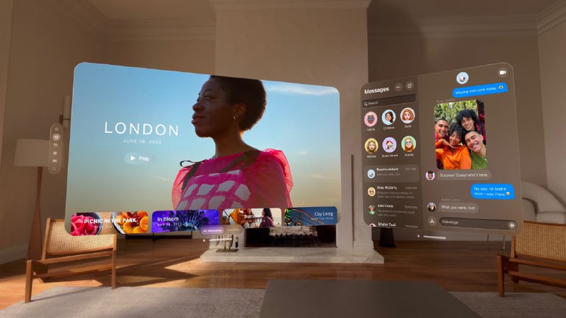 #APPLE #News🍎 WWDC 2023 看点一览（三）👓 Apple Vision Pro空间计算时代到来，打造深度个人体验- 只用眼睛、双手和语音即可控制- 可轻松放大、缩小 App 窗口大小，可随意拖动